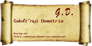 Gabányi Demetria névjegykártya